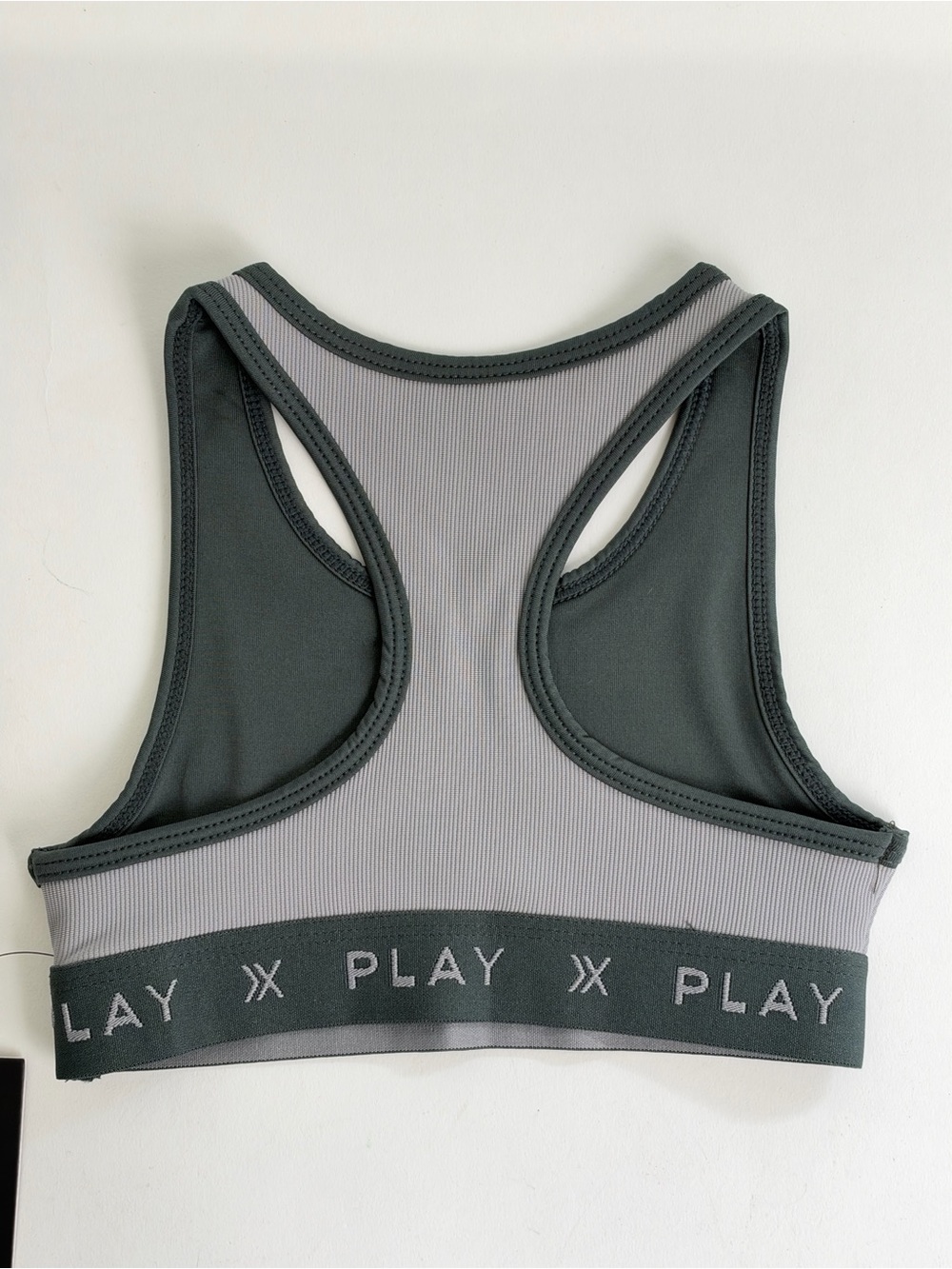 Rylee & Cru Gray Ribbed Racerback Sports Bra - Picture 2 of 4